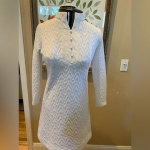 Vintage handmade white polyester 70’s dress sz 10 ( see measurements)